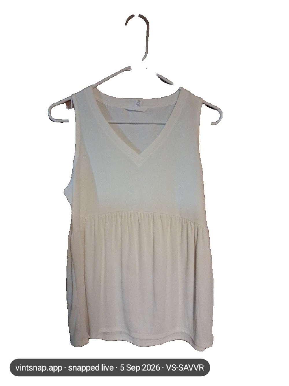 Sleeveless V-Neck Cream Women's Top
